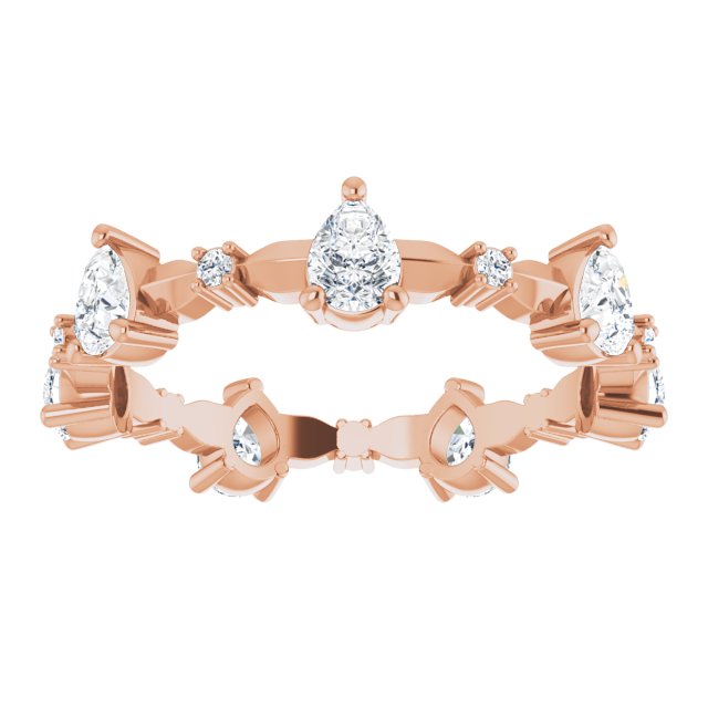 1.54 ct. Pear Diamond Eternity Band Stackable Ring-VIRABYANI