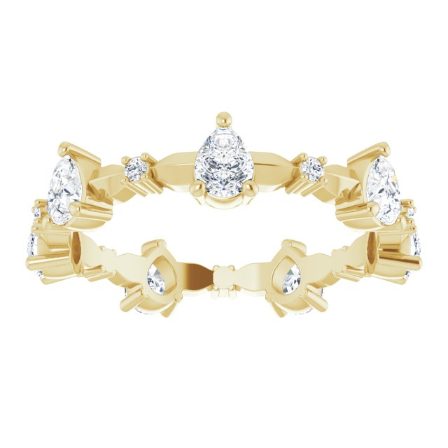 1.54 ct. Pear Diamond Eternity Band-in 14K/18K White, Yellow, Rose Gold and Platinum - Christmas Jewelry Gift -VIRABYANI