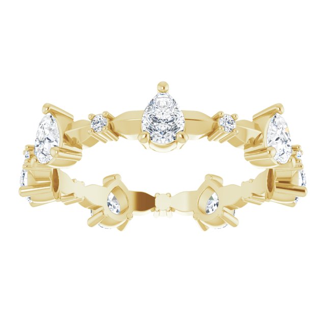 1.54 ct. Pear Diamond Eternity Band Stackable Ring-VIRABYANI