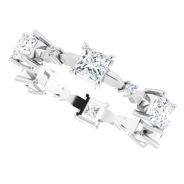 1.80 ct. Princess & Round Diamond Eternity Band-VIRABYANI