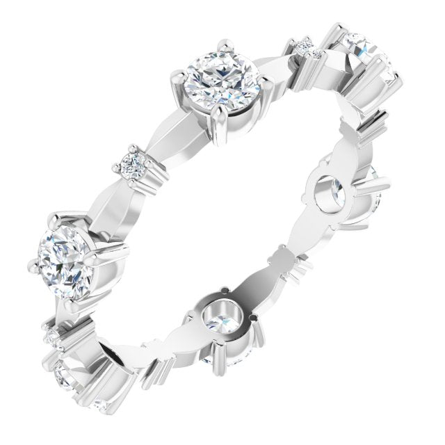 1.05 ct. Round Diamond Eternity Band Prong Set Diamond Ring-VIRABYANI