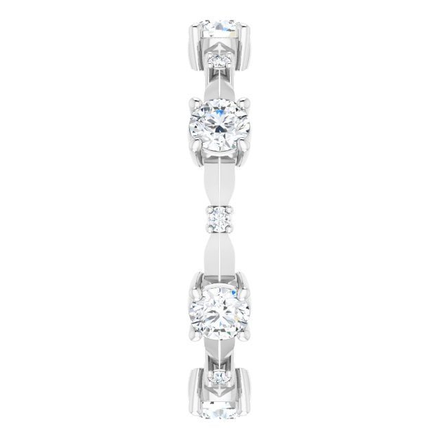 1.05 ct. Round Diamond Eternity Band Prong Set Diamond Ring-VIRABYANI