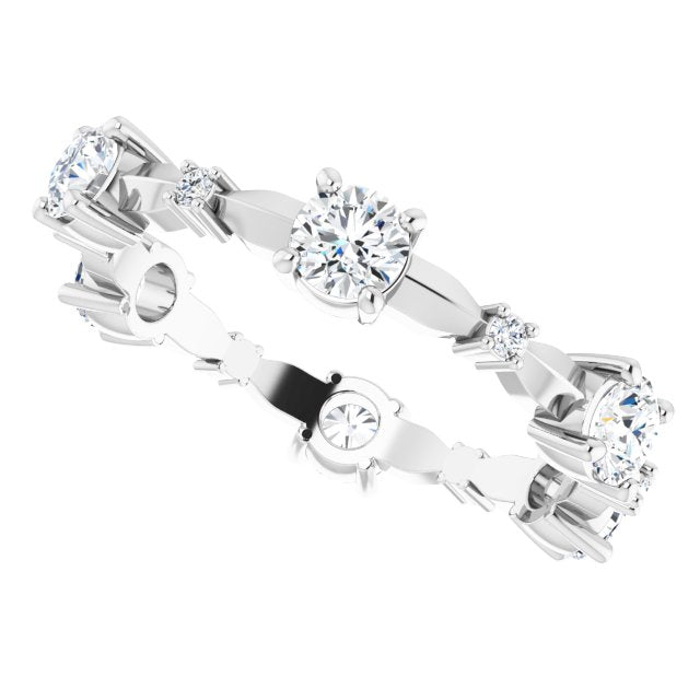 1.05 ct. Round Diamond Eternity Band Prong Set Diamond Ring-VIRABYANI