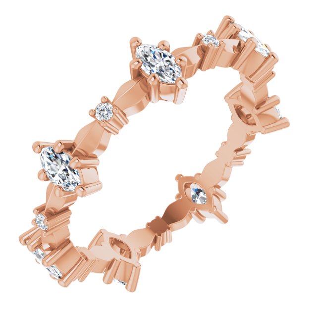 0.91 ct. Marquise & Round Diamond Eternity Band-VIRABYANI