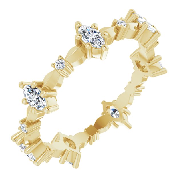 0.91 ct. Marquise & Round Diamond Eternity Band-VIRABYANI