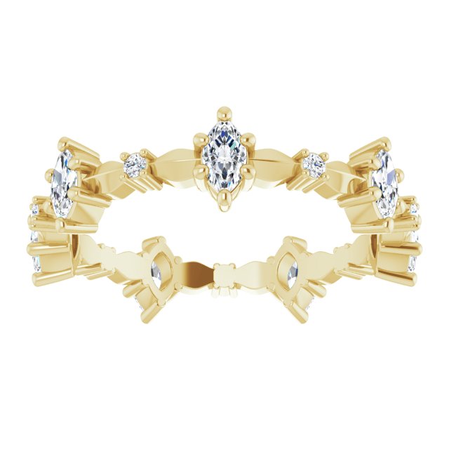 0.91 ct. Marquise & Round Diamond Eternity Band-VIRABYANI