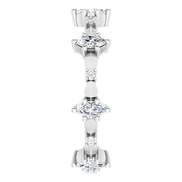 0.91 ct. Marquise & Round Diamond Eternity Band-VIRABYANI