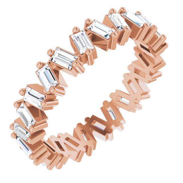 1.30 ct. Straight Baguette Diamond Eternity Band Stackable Diamond Ring-VIRABYANI