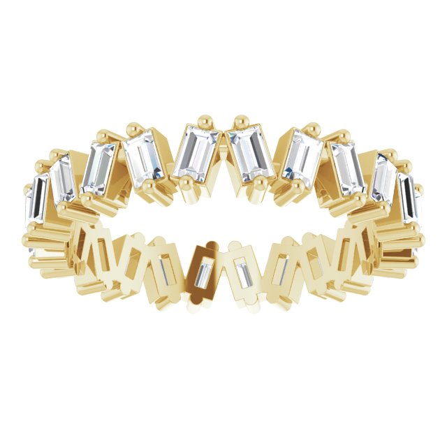 1.30 ct. Straight Baguette Diamond Eternity Band Stackable Diamond Ring-VIRABYANI