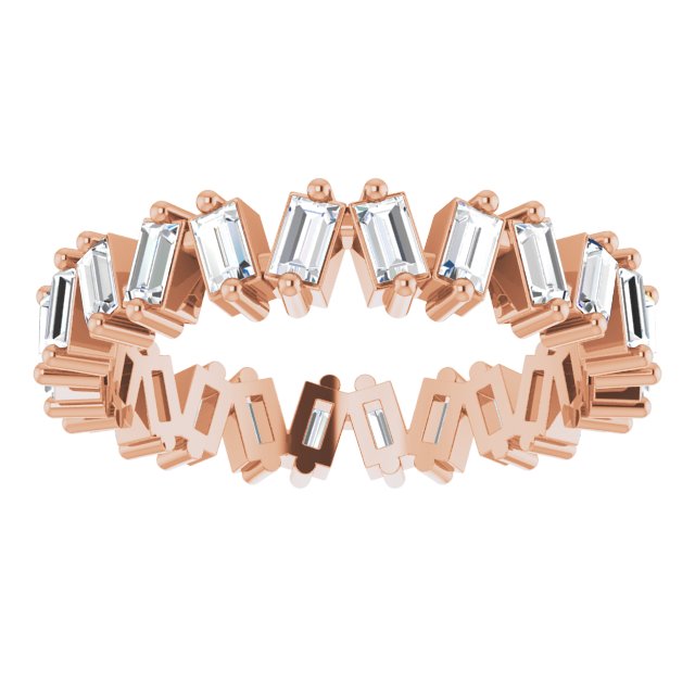 1.30 ct. Straight Baguette Diamond Eternity Band Stackable Diamond Ring-VIRABYANI