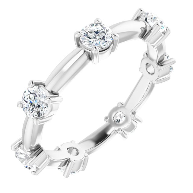 1.17 ct. Round Diamond Eternity Band Stackable Diamond Ring-VIRABYANI