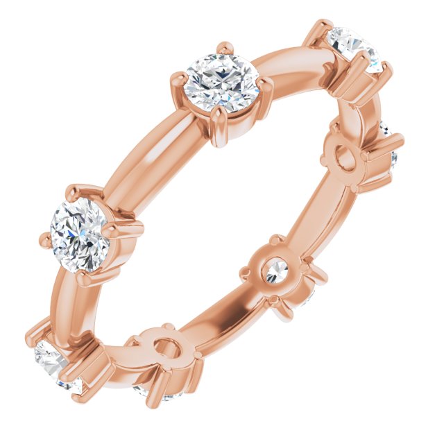 1.17 ct. Round Diamond Eternity Band Stackable Diamond Ring-VIRABYANI