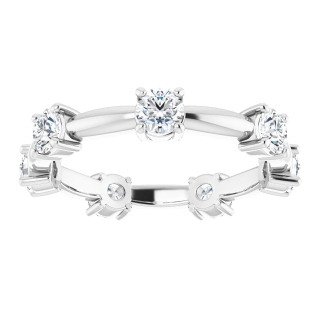 1.17 ct. Round Diamond Eternity Band Stackable Diamond Ring-VIRABYANI