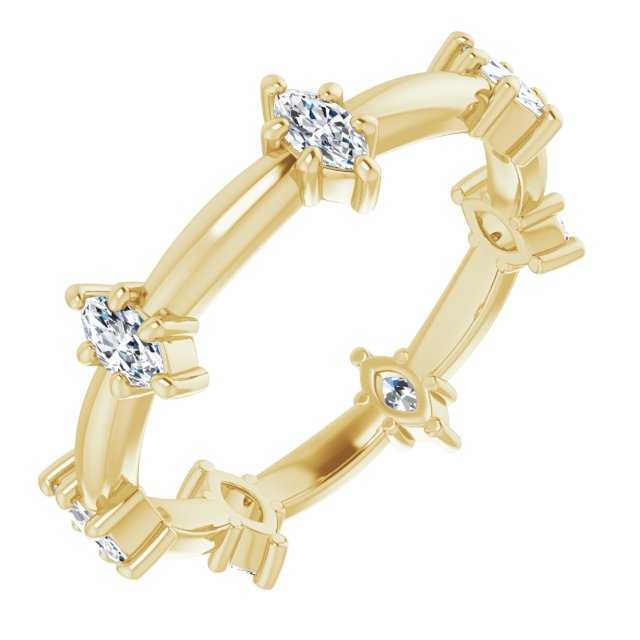 0.84 ct. Prong Set Marquise Diamond Eternity Band-VIRABYANI