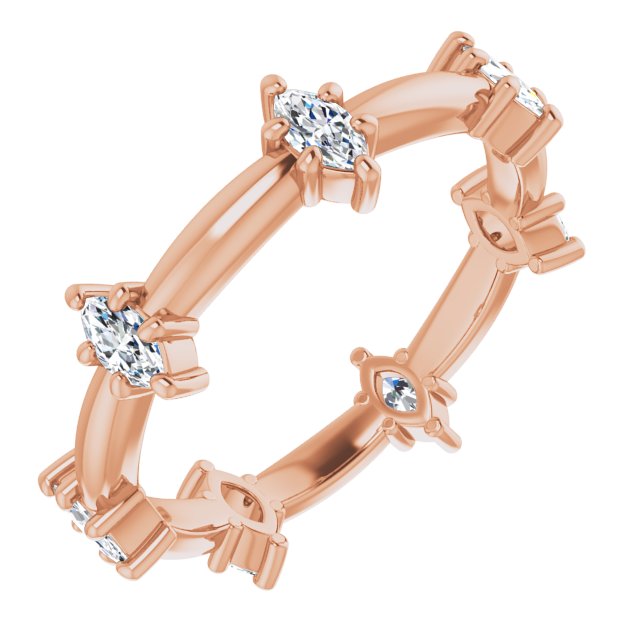 0.84 ct. Prong Set Marquise Diamond Eternity Band-VIRABYANI