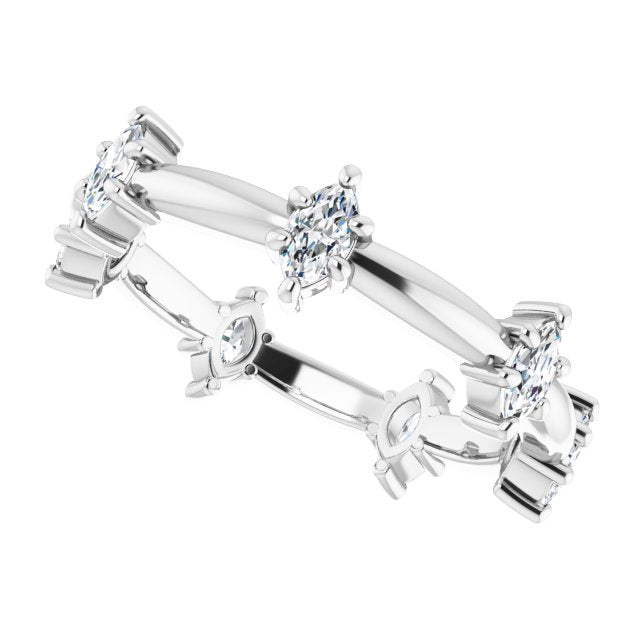 0.84 ct. Prong Set Marquise Diamond Eternity Band-VIRABYANI