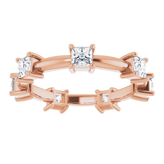 1.26 ct. Princess Diamond Eternity Band-in 14K/18K White, Yellow, Rose Gold and Platinum - Christmas Jewelry Gift -VIRABYANI