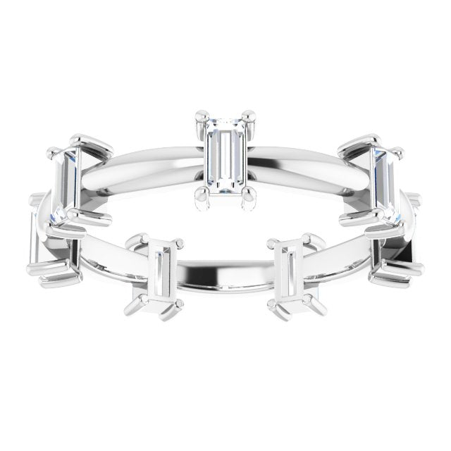 0.98 ct. Prong Set Baguette Diamond Eternity Band-VIRABYANI