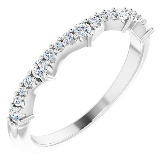 Round Diamond Wedding Band With Curves-VIRABYANI