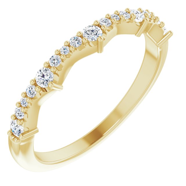 Round Diamond Wedding Band With Curves-VIRABYANI