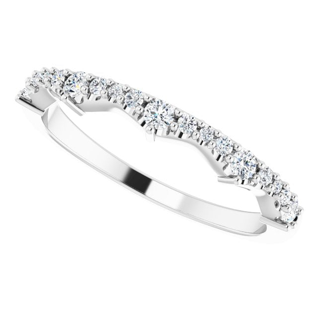 Round Diamond Wedding Band With Curves-VIRABYANI