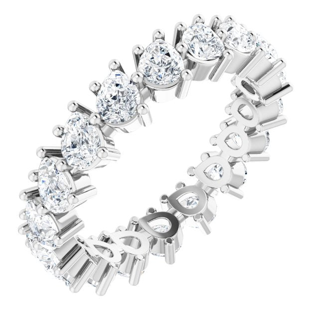 3.78 ct. Pear Diamond Eternity Band-in 14K/18K White, Yellow, Rose Gold and Platinum - Christmas Jewelry Gift -VIRABYANI