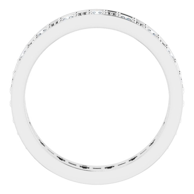 Vintage Style 0.54 ct. Princess Diamond Milgrain Accent Eternity Band-VIRABYANI