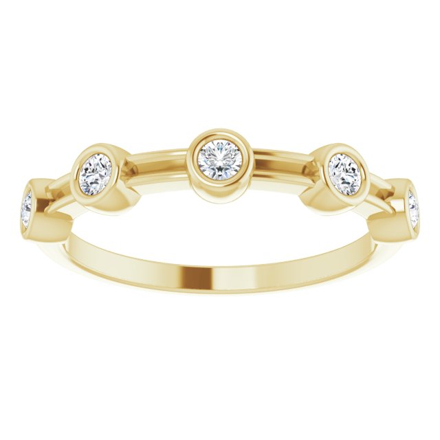 Bezel Set Diamond Wedding Band-in 14K/18K White, Yellow, Rose Gold and Platinum - Christmas Jewelry Gift -VIRABYANI