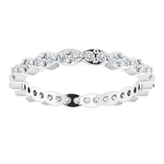 0.54 ct. Round Diamond Stackable Eternity Band-VIRABYANI