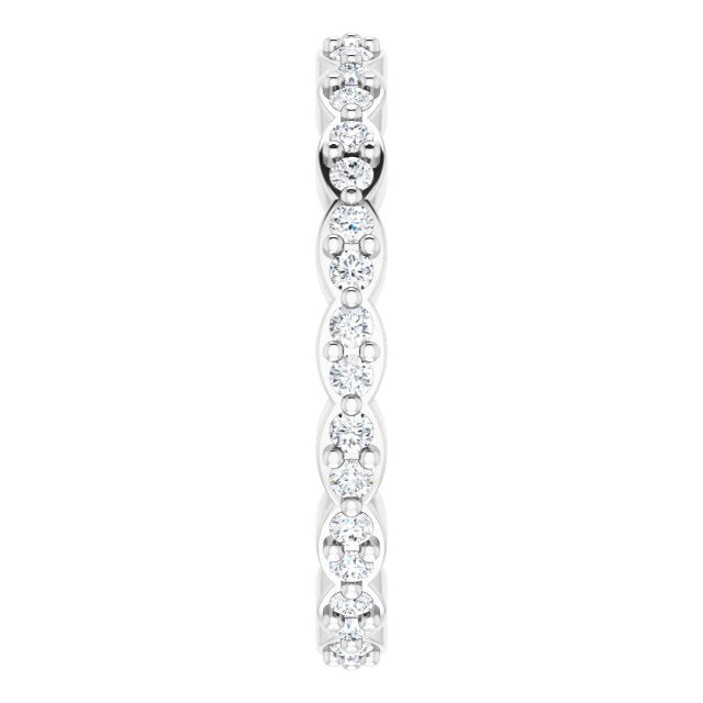 0.54 ct. Round Diamond Stackable Eternity Band-VIRABYANI