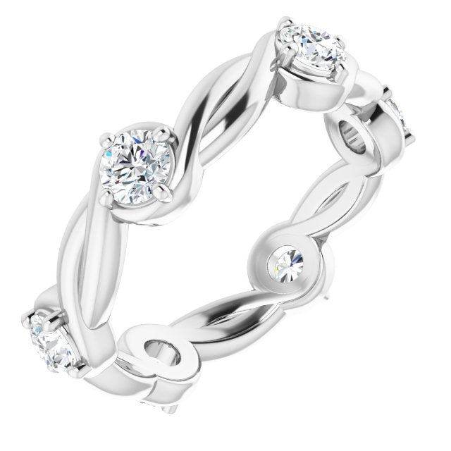 1.02 ct. Round Diamond Eternity Band Rope Design Ring-VIRABYANI