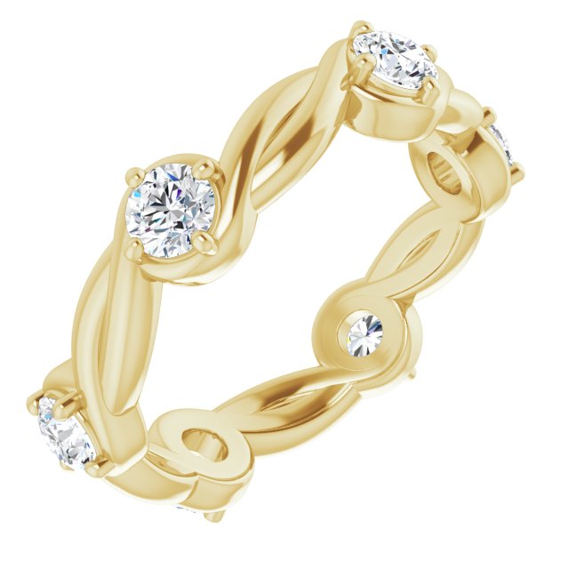 1.02 ct. Round Diamond Eternity Band Rope Design Ring-VIRABYANI