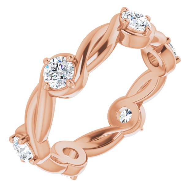 1.02 ct. Round Diamond Eternity Band Rope Design Ring-VIRABYANI