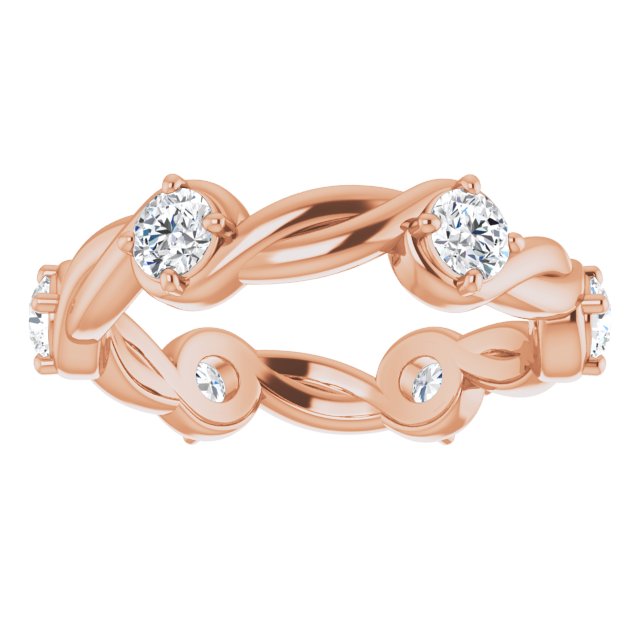 1.02 ct. Round Diamond Eternity Band Rope Design Ring-VIRABYANI