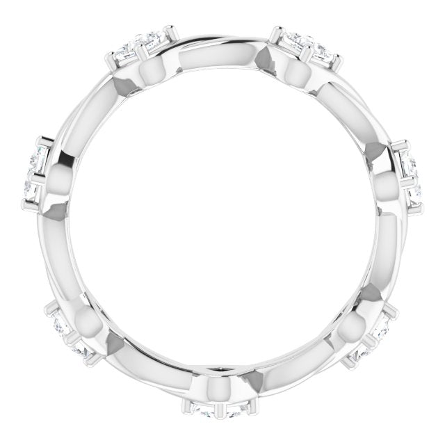 0.70 ct. Princess Diamond Eternity Band Rope Design Ring-VIRABYANI