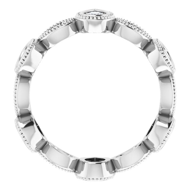 1.46 ct. Pear and Round Diamond Eternity Band Milgrain Accent Wedding Ring-VIRABYANI