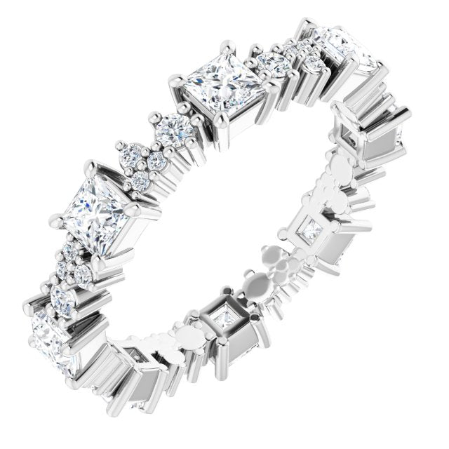 1.80 ct. Princess & Round Diamond Eternity Band-VIRABYANI