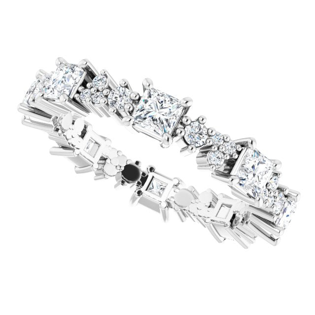 1.80 ct. Princess & Round Diamond Eternity Band-VIRABYANI