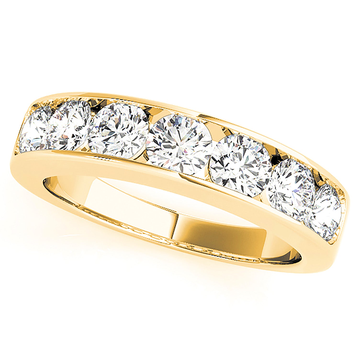 1.00 ctw. Channel Set Round Diamond Wedding Band-VIRABYANI
