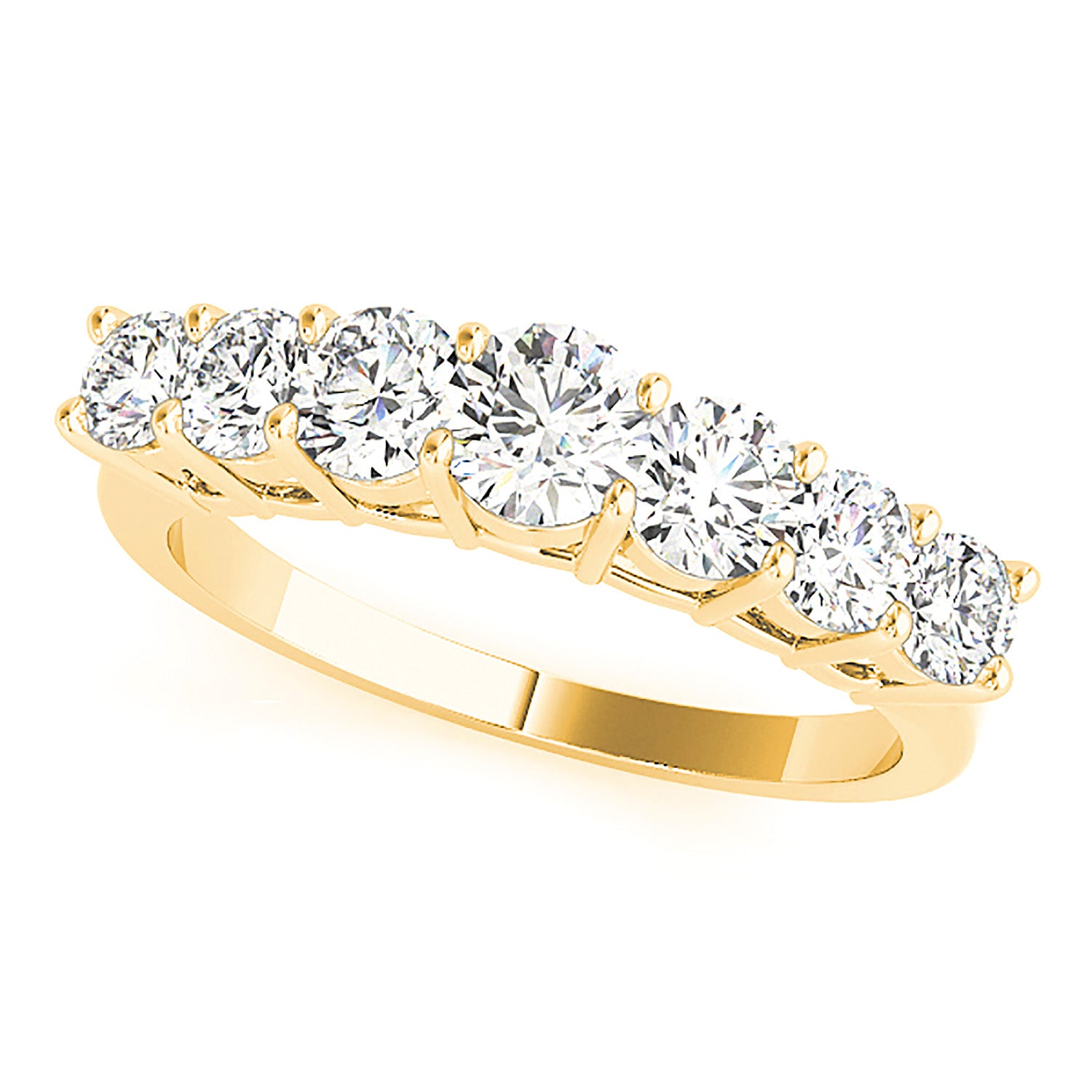 0.70 ctw. Round Diamond Wedding Band 7 Stone Anniversary Ring-VIRABYANI