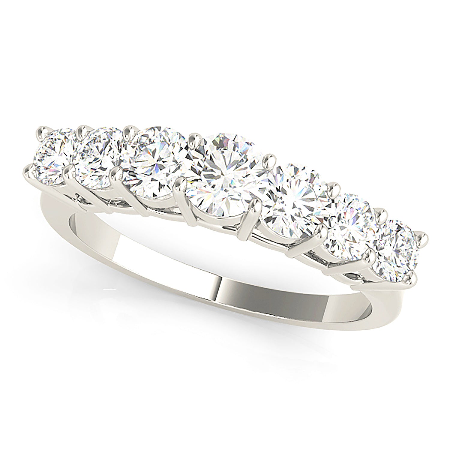 0.70 ctw. Round Diamond Wedding Band 7 Stone Anniversary Ring-VIRABYANI