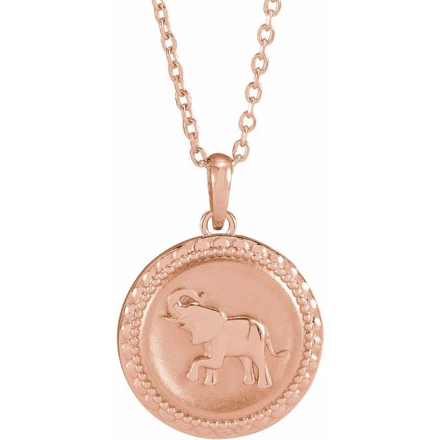 Elephant Necklace in 14K/18K White, Yellow, Rose Gold & Platinum-VIRABYANI