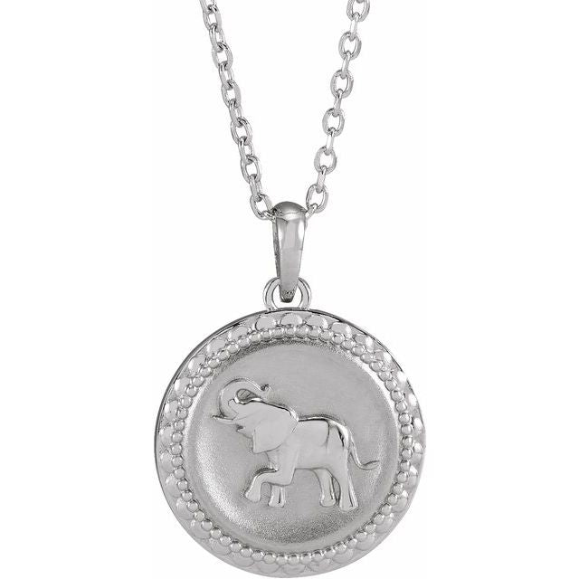 Elephant Necklace in 14K/18K White, Yellow, Rose Gold & Platinum-in 14K/18K White, Yellow, Rose Gold and Platinum - Christmas Jewelry Gift -VIRABYANI