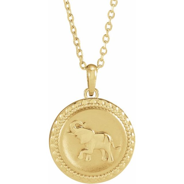 Elephant Necklace in 14K/18K White, Yellow, Rose Gold & Platinum-VIRABYANI