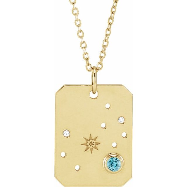 Zodiac Constellation Necklace Pendant in 14K Solid Gold-VIRABYANI