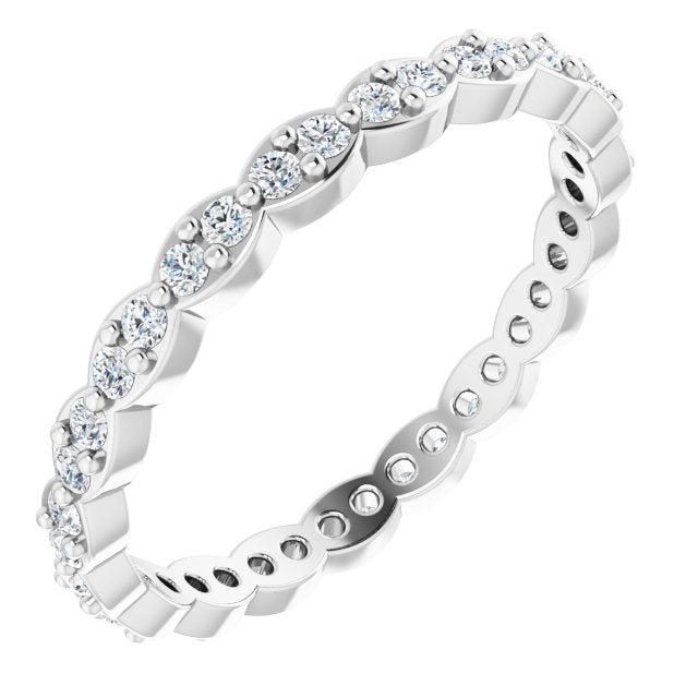 0.54 ct. Round Diamond Stackable Eternity Band-VIRABYANI