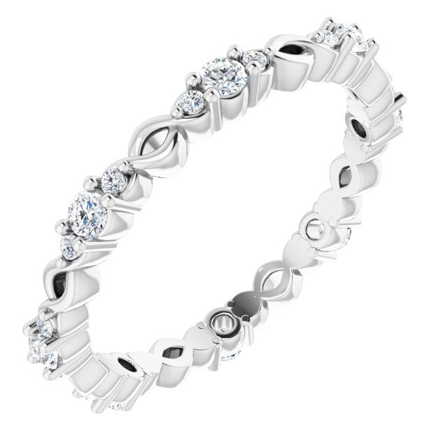 0.34 ct. Round Diamond Eternity Band Stackable Ring-VIRABYANI