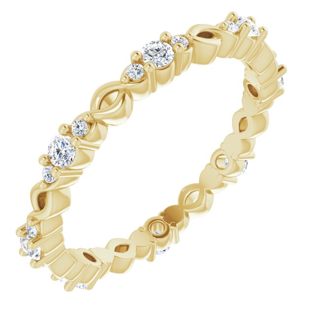 0.32 ct. Round Diamond Eternity Band Stackable Ring-VIRABYANI