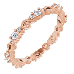 0.34 ct. Round Diamond Eternity Band Stackable Ring-VIRABYANI