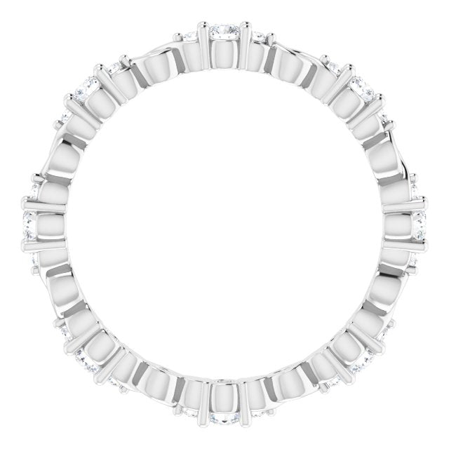 14K White 1/3 CTW Diamond Semi-Set Celtic-Inspired Eternity Band-in 14K/18K White, Yellow, Rose Gold and Platinum - Christmas Jewelry Gift -VIRABYANI